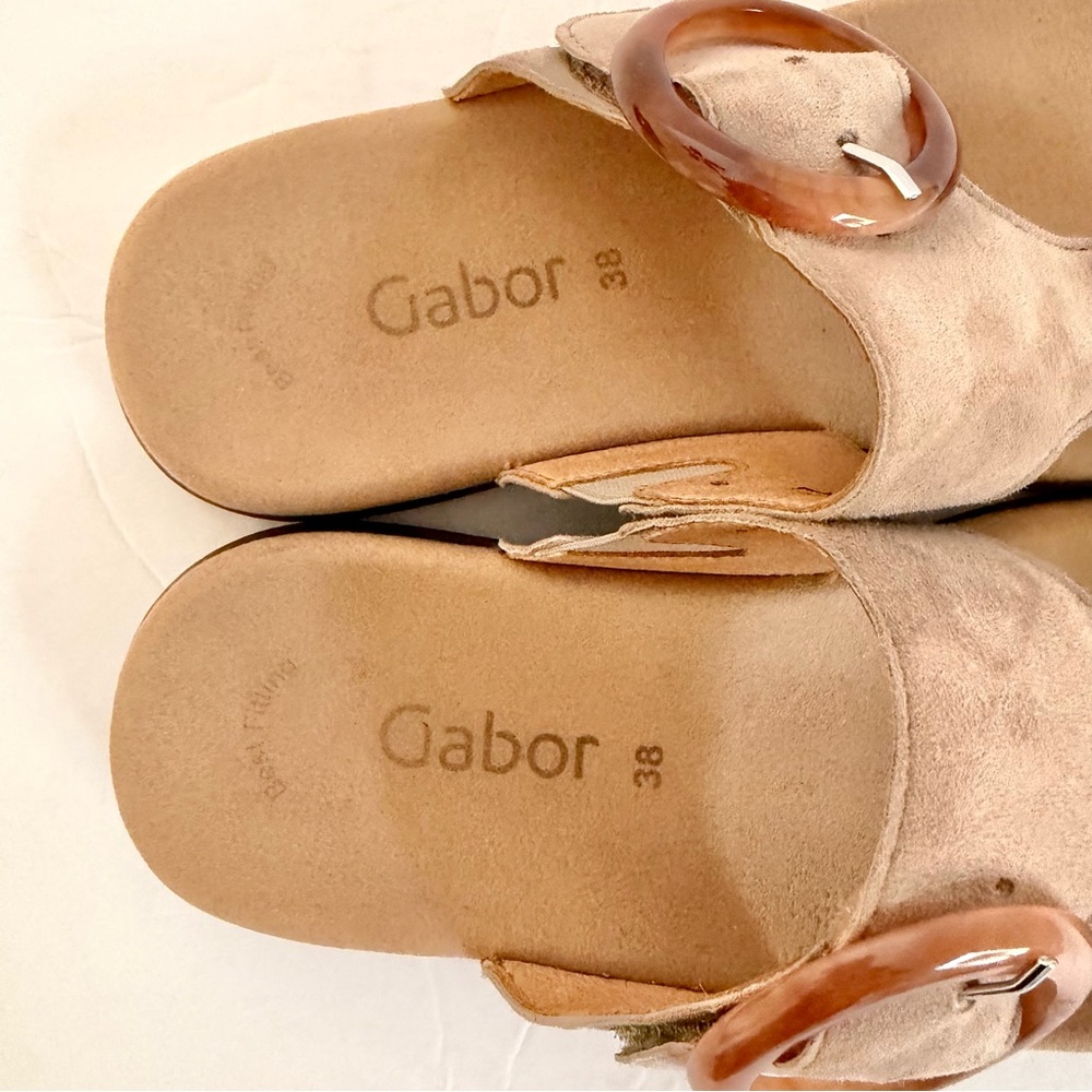 GABOR women’s casual suede thong sandal in rabbit Size 38 (US 7.5) Boho - Picture 6 of 9